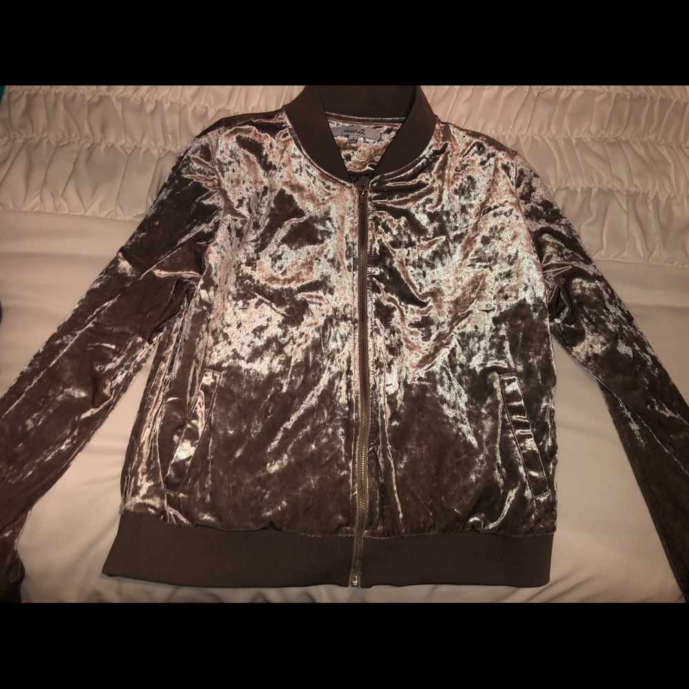 Crushed Velvet Brown Jacket